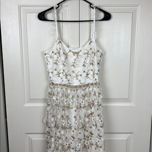 NWT The One by Lichi White and Gold Floral Maxi Dress - S